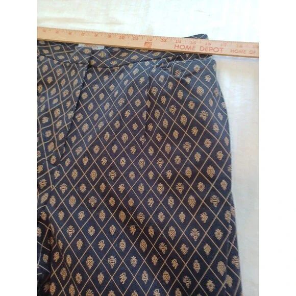 Talbots Woman vintage gold crest navy pants 16Petite stretch preppy old money - Picture 6 of 10